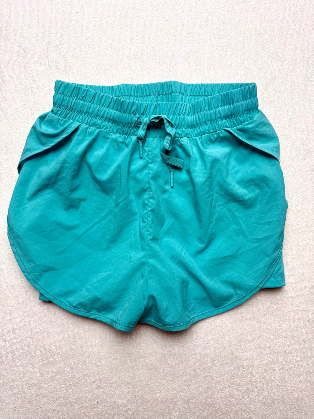 BuffBunny Women's Teal Elastic-Waist Athletic Shorts